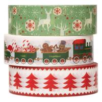 Colorations - washi tape kerst 3 rollen, 5mtr. - thumbnail