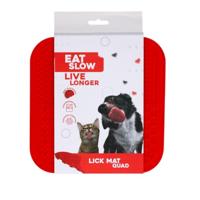 Eat Slow Live Longer Lick Mat Quad Red - thumbnail