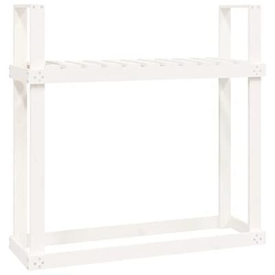 VidaXL Haardhoutrek 110x35x108,5 cm massief grenenhout wit VidaXL Haardhoutrek 110x35x108,5 cm massief grenenhout wit