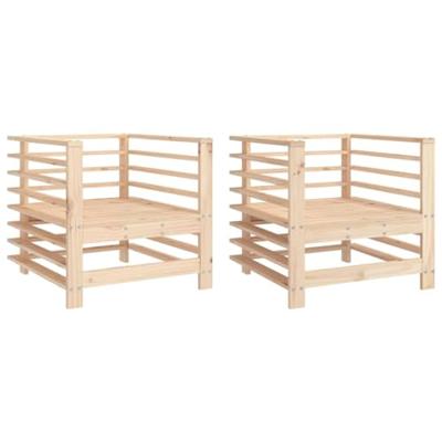Tuinstoelen 2 st massief grenenhout