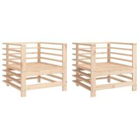Tuinstoelen 2 st massief grenenhout - thumbnail