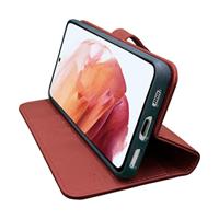 Høyde - Vegan lederen bookcase hoes - 100% Biologisch Afbreekbaar - Samsung Galaxy S21 Plus - Rood - thumbnail