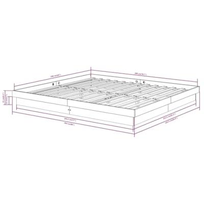 Bedframe zonder matras massief hout 160x200 cm - thumbnail