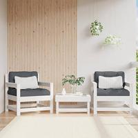 Tuinstoelen 2 st massief grenenhout wit - thumbnail