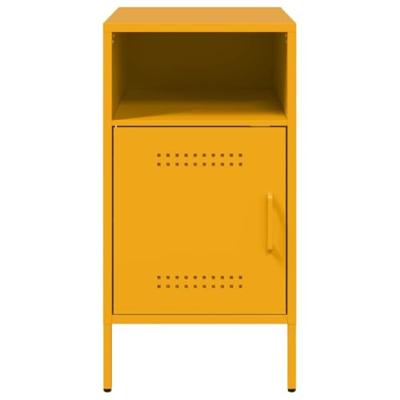 Nachtkastje 36x39x68 cm staal mosterdgeel