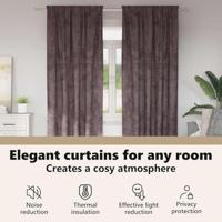 VidaXL Velvet gordijnen met gordijnen 2 pcs bruin 260 x 140 cm fluweel - thumbnail