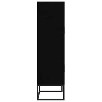 Hoge kast 70x35x125 cm bewerkt hout zwart