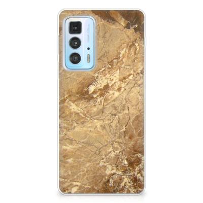 Motorola Edge 20 Pro | TPU | Siliconen hoesje | Marmer Creme