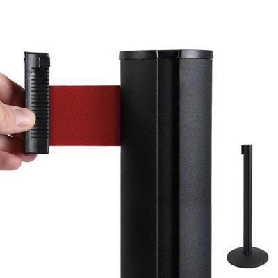 Toegangspaal zwart met rode riem