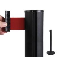 Toegangspaal zwart met rode riem - thumbnail