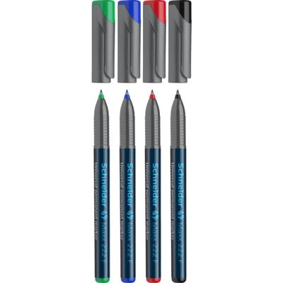 Schneider permanent marker Maxx 222, etui van 4 stuks in geassorteerde kleuren