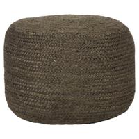 LABEL51 Poef 'Jute' kleur Antraciet - thumbnail