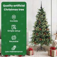 VidaXL Kunstmatige inklapbare kerstboom groen 150 cm pe en pvc - thumbnail