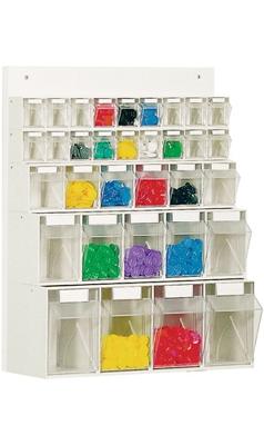 Lockweiler Opbergbakstelling | H684xB600xD185mm | 18 x A, 6 x B, 5 x C, 4 x D | kunststof wit | 1 stuk - 1573313 1573313