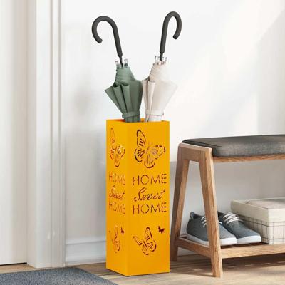 VidaXL Paraplu standaard mosterdgeel 15,5 x 15,5 x 49 cm metaal VidaXL Paraplu standaard mosterdgeel 15,5 x 15,5 x 49 cm metaal