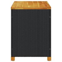 Tuinbox 110x55x63 cm poly rattan en acaciahout zwart - thumbnail