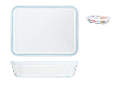 PYREX - 241P000 / 7046 - Rechthoekige schaal met deksel - 19cm * 14 cm - Pyrex Cook & Freeze