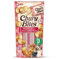 Inaba Ciao Churu Bites kip met tonijn en zalm kattensnack 9 x 10 g - thumbnail