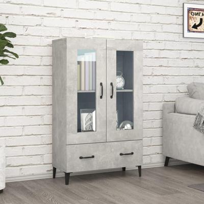Hoge kast 70x31x115 cm bewerkt hout betongrijs