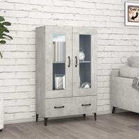 Hoge kast 70x31x115 cm bewerkt hout betongrijs - thumbnail