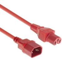 ACT AK5308 Netsnoer Stroomkabel C14 - C15 | Rood | 2 meter - thumbnail