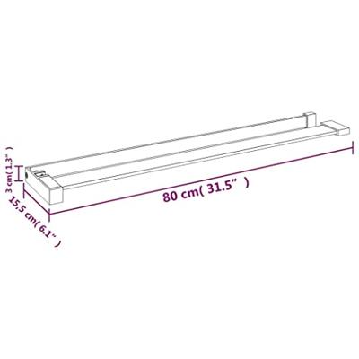 VidaXL Wandschap voor inloopdouchewand 80 cm aluminium chroomkleurig
