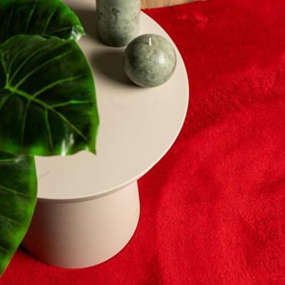 Vloerkleed HUARTE laagpolig zacht wasbaar 200x200 cm rood - thumbnail