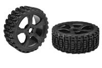 Team Corally - Off-Road 1/8 Buggy Tires - Xprit - Low Profile - Glued on Black Rims - 1 pair - thumbnail