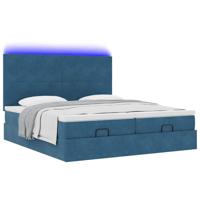 Ottoman bed met matrassen en LED's 160x200cm fluweel - thumbnail