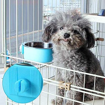 SJDZ Huisdiervoederbak, roestvrijstalen hondenbak, afneembaar, 2 stuks huisdiervoerbak, 2 in 1 voederbak voor puppy's