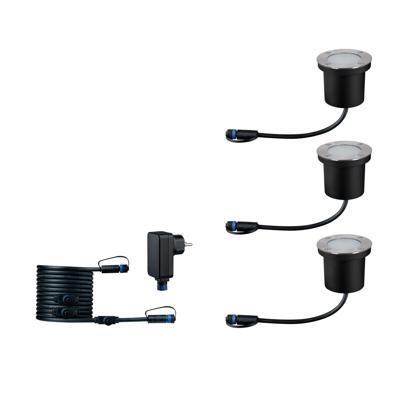 Paulmann Boden Einbauleuchten Starterset RGBW 94275 Verlichtingssysteem Plug&Shine ZigBee LED 3.6 W Warmwit Zilver
