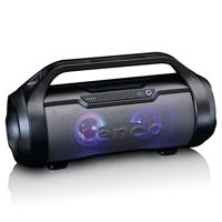 Lenco SPR-070 Boombox - IPX5 waterdichte Bluetooth Boombox - geïntegreerde 3000mAh batterij - 2 x 12 Watt RMS - FM-radio-ontvanger - lichteffecten - snoerloze muziekstreaming - zwart - thumbnail