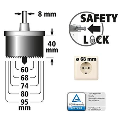 Wolfcraft 2155000 Gatenzaagset 60 mm, 68 mm, 74 mm, 80 mm, 95 mm 1 stuk(s)