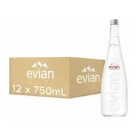 Evian mineraalwater glazen fles (12x75 cl) - thumbnail