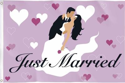 Gevelvlag huwelijk Just married