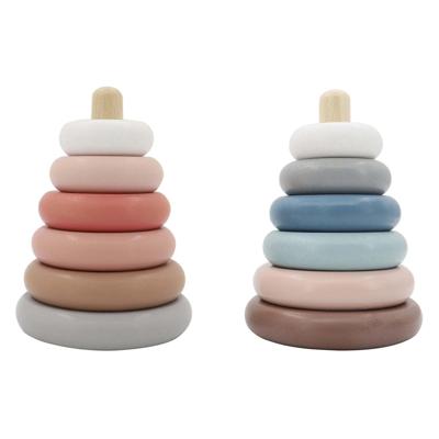 Lobbes Houten stapeltoren pastel, 6dlg.