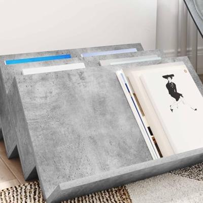 Bijzetkast met plank Beton Grijs 65 x 57,5 x 42 cm Bewerkt hout Bijzetkast met plank Beton Grijs 65 x 57,5 x 42 cm Bewerkt hout