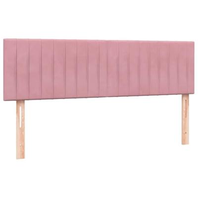 Boxspring met matras fluweel roze 140x210 cm