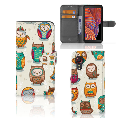 Samsung Galaxy Xcover 5 | Telefoonhoesje | Met pasjeshouder | Vrolijke Uilen
