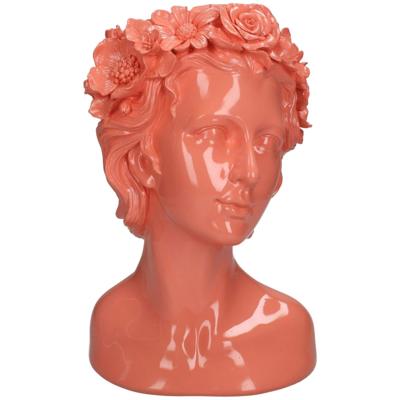 Vaas Dame Bloemen Polyresin Roze 18x19x29 cm HD Collection - Hd collection