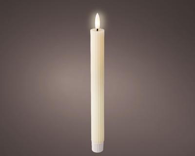 Dinerkaars LED ribbel 24cm creme 2 st.