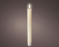 Dinerkaars LED ribbel 24cm creme 2 st. - thumbnail