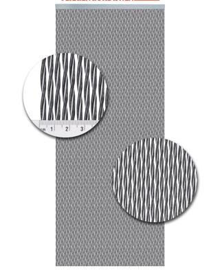 Vliegengordijn Kunststof Monza Zwart-Zilver - 100cm x 240cm
