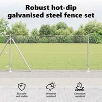 VidaXL Afrasteringspaal zilver 25 x 1 m (25 mm gaas) staal - thumbnail