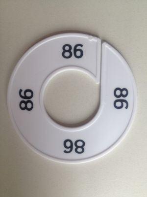 Maatring 9cm wit/zwart 86