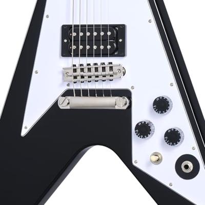 Epiphone Kirk Hammett 1979 Flying V Ebony elektrische gitaar met hard case - thumbnail