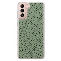 Samsung Galaxy S21 hybride hoesje - Green confetti - thumbnail