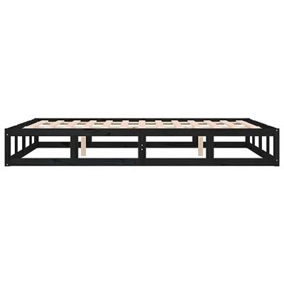 Bedframe massief hout zwart 160x200 cm - thumbnail