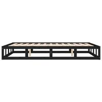 Bedframe massief hout zwart 120x200 cm - thumbnail