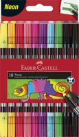 Faber Castell fc-151109 viltstiften duo neon kleuren in etui 10 stuks - thumbnail
